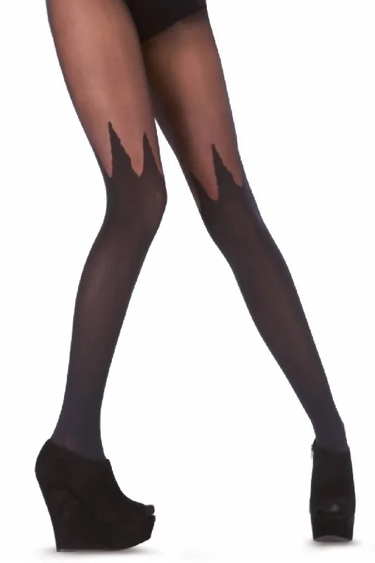 Women's Spike Mock Hold Up Tights In Black