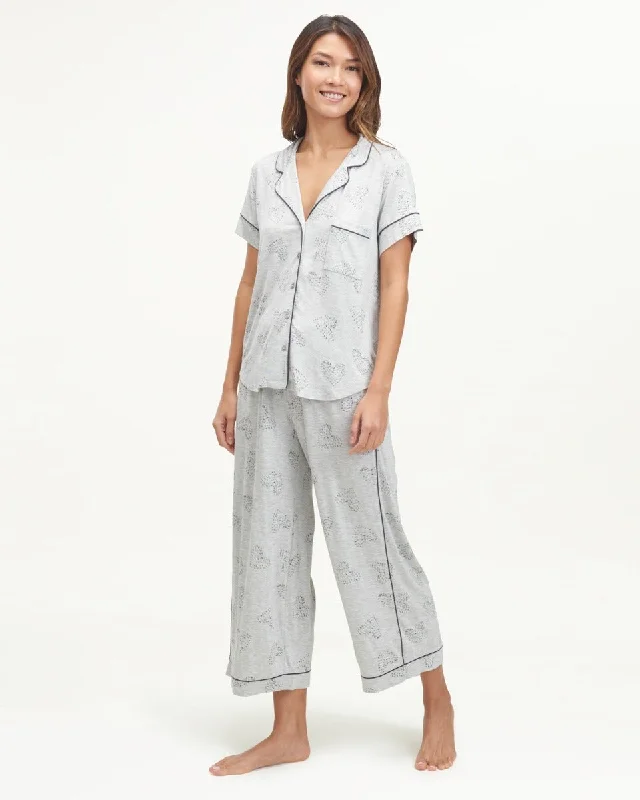 Wilma Notch Collar Wide Leg Sleep Set