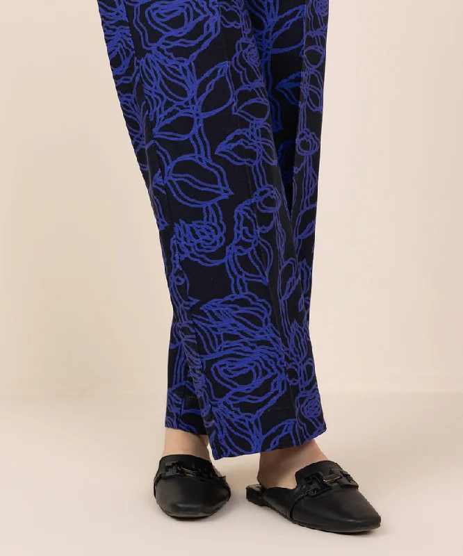 Printed Khaddar Straight Pants