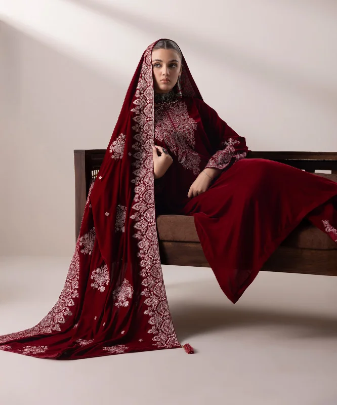 Embroidered Velvet Dupatta