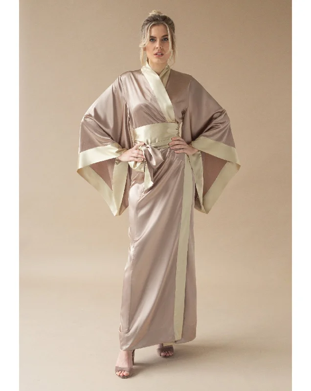 Kami Long Satin Kimono Robe