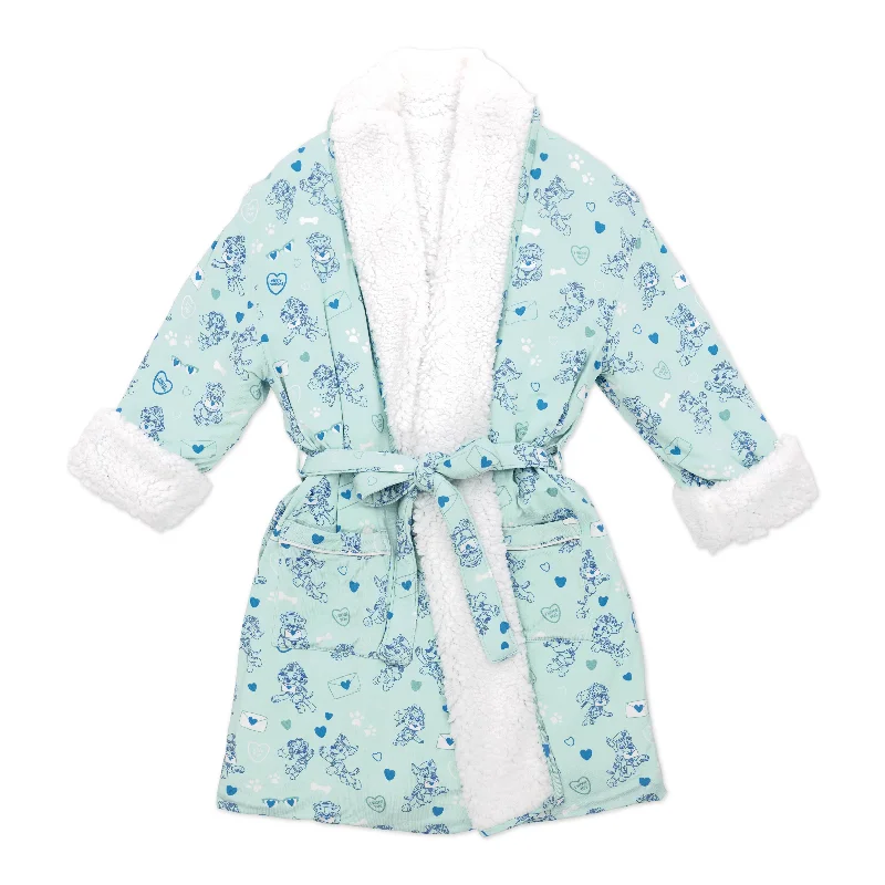 PAW Patrol: Valentine's Blue Bamboo Adult Sherpa Robe